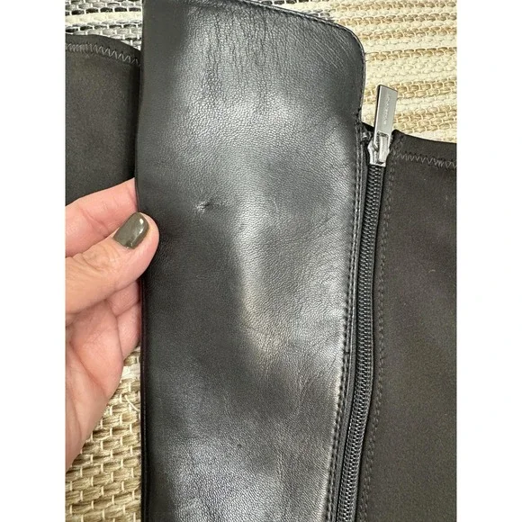 Michael Kors Boots Womens Size‎ 5.5 Black Leather Knee High Stretch Riding - Picture 7 of 10